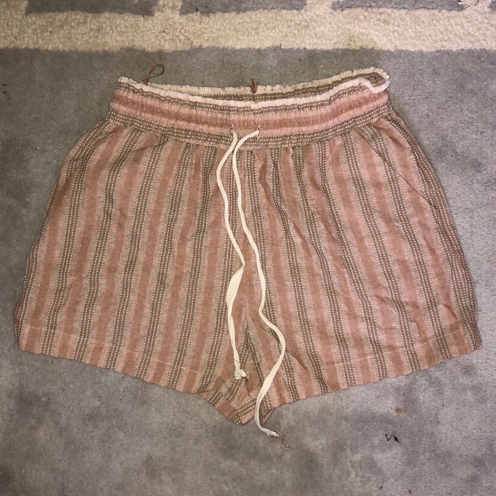 forever 21 tan striped shorts